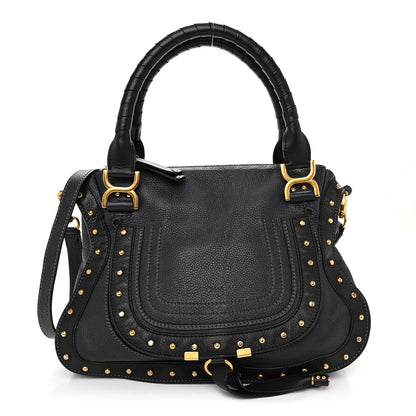 Chloe Calfskin Studded Medium Marcie Satchel Black 1 of 11