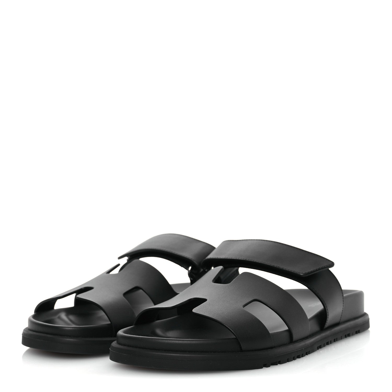 Hermes Calfskin Womens Chypre Sandals 38 Black 4 of 12