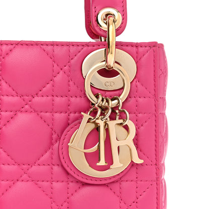 Christian Dior Lambskin Cannage Mini Lady Dior Fuchsia 7 of 10