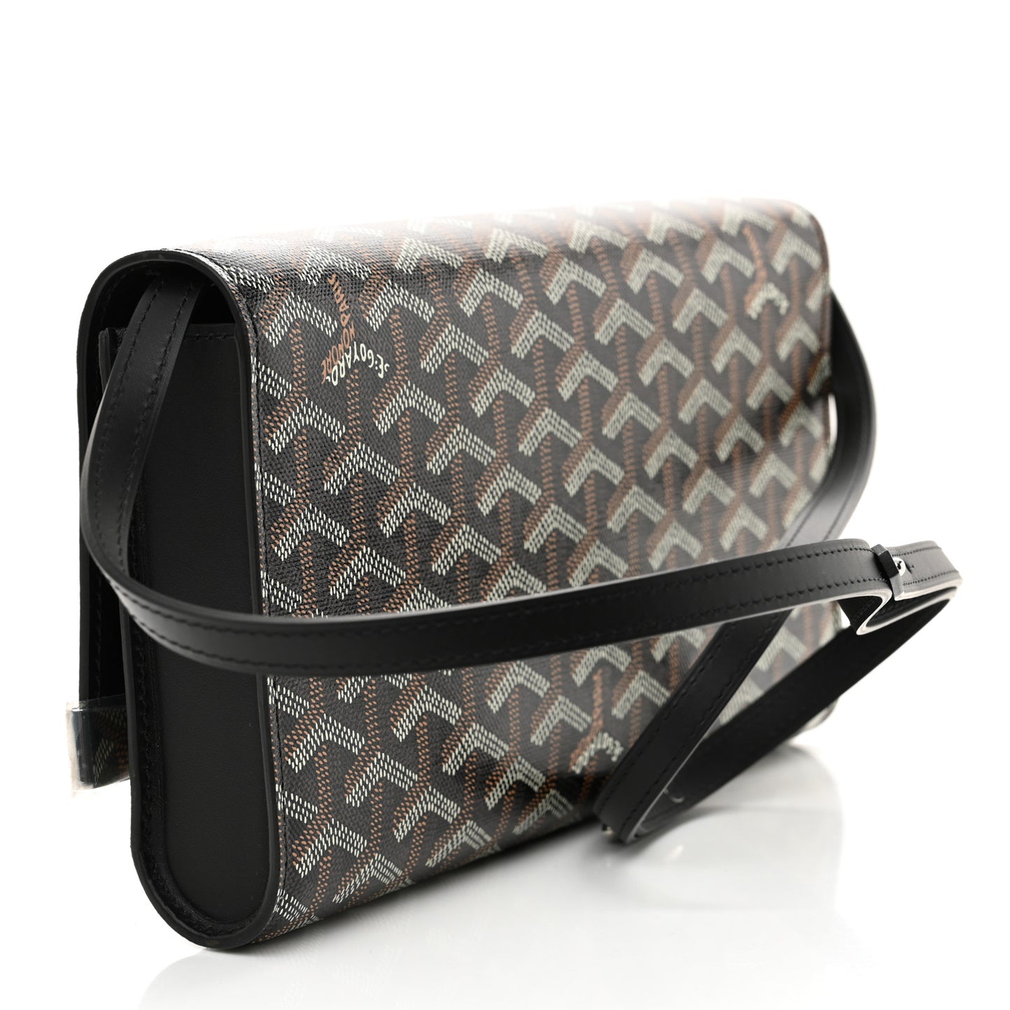 Goyardine Monte Carlo Bois Clutch With Strap Black