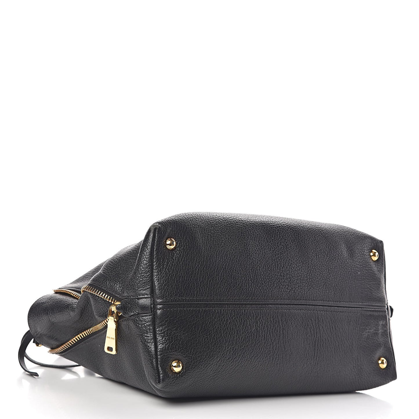 Goatskin Madras Zip Tote Black