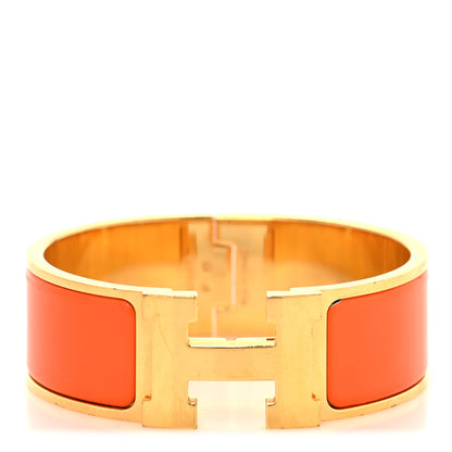 Hermes Enamel Wide Clic Clac H Bracelet PM Orange 1 of 4