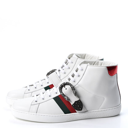 Gucci Calfskin Ayers Web Mens Dionysus High Top Sneakers 11 White 2 of 10