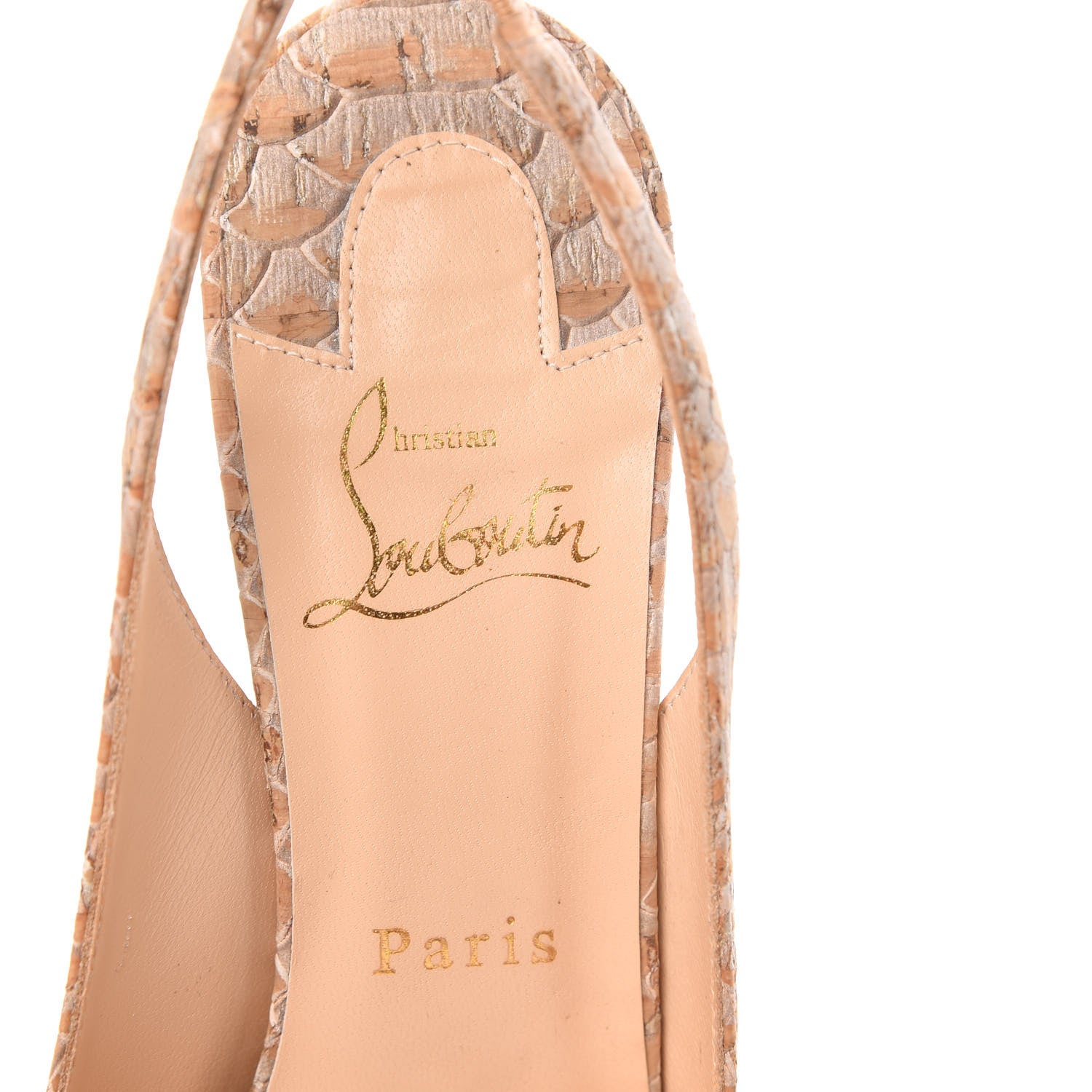 Christian Louboutin Python Embossed Private Number 120 Pumps 37.5 Beige 8 of 8