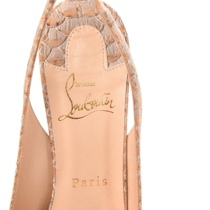 Christian Louboutin Python Embossed Private Number 120 Pumps 37.5 Beige 8 of 8