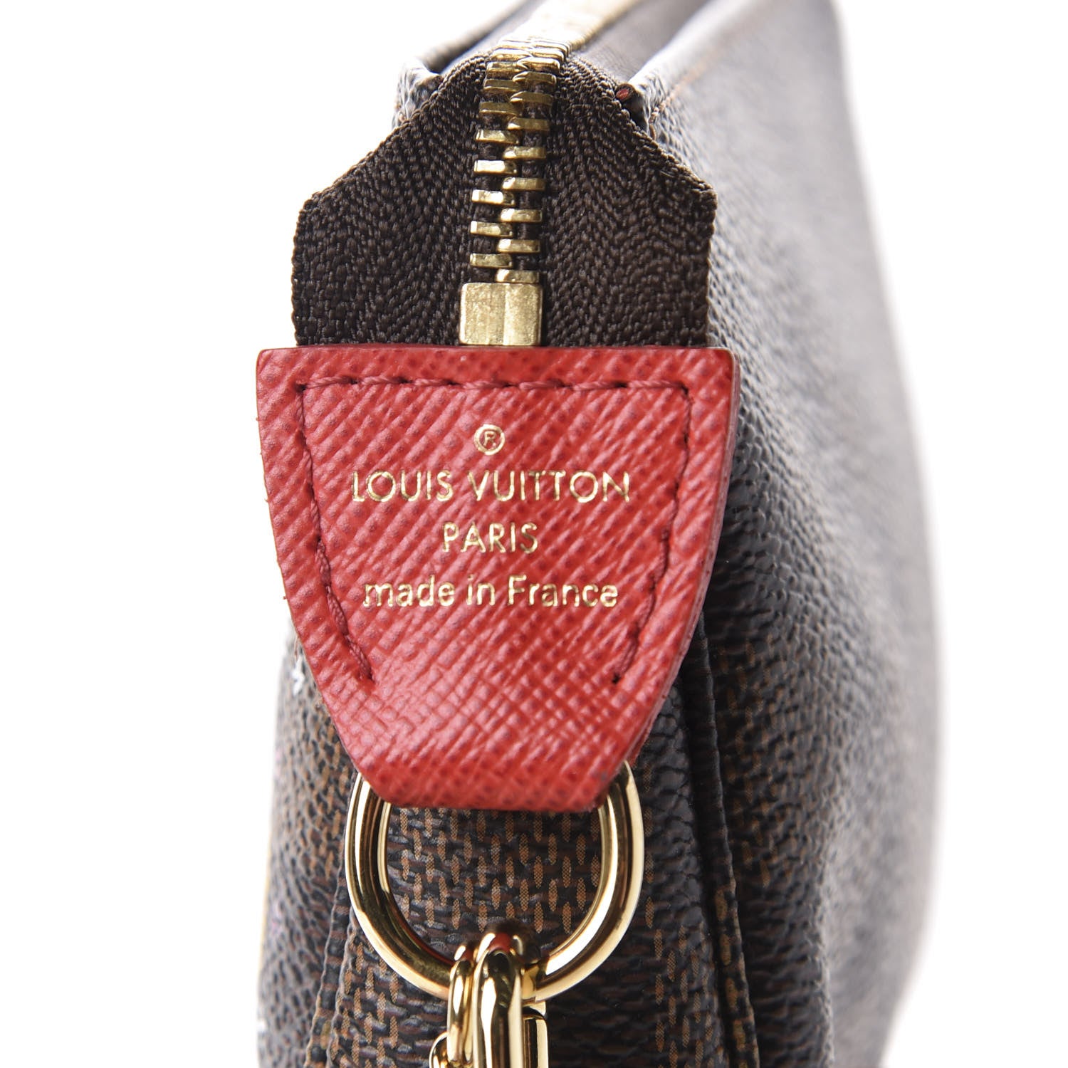 Louis Vuitton Damier Ebene 2019 Christmas Animation Mini Pochette Accessories Red 6 of 7