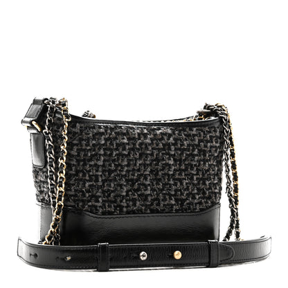 Chanel Tweed Calfskin Small Gabrielle Hobo Black 3 of 10