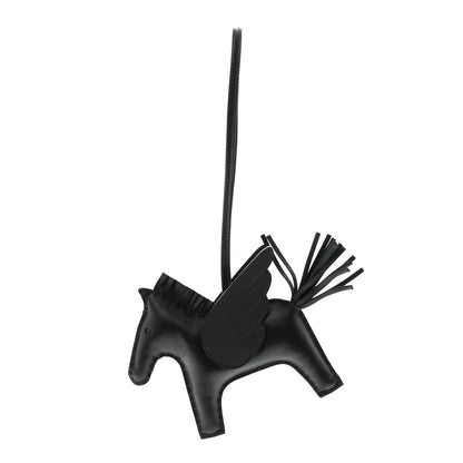 Hermes Milo Lambskin Grigri Rodeo Pegase Horse Bag Charm MM So Black 1 of 5