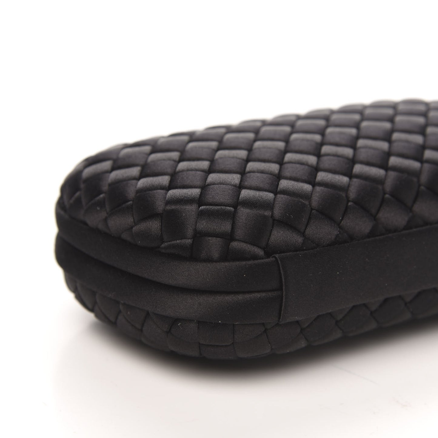 Satin Intreccio Impero Knot Clutch Black