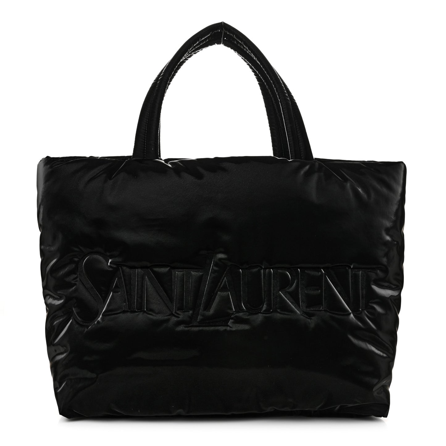 Silktech Canvas Wide Puffer Tote Black