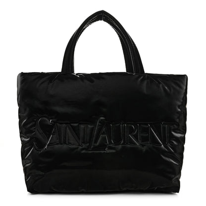 Saint Laurent Silktech Canvas Wide Puffer Tote Black 1 of 10