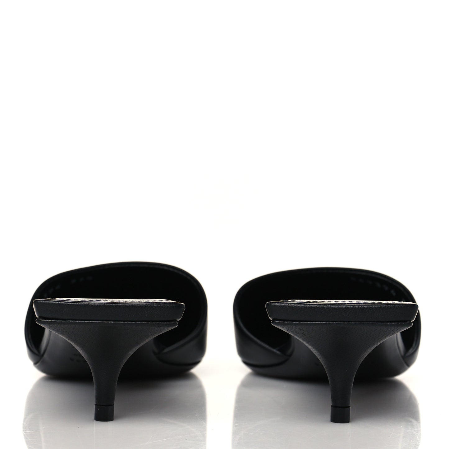 Soft Nappa BB Square Knife Pointed Toe 40mm Mules 38 Black