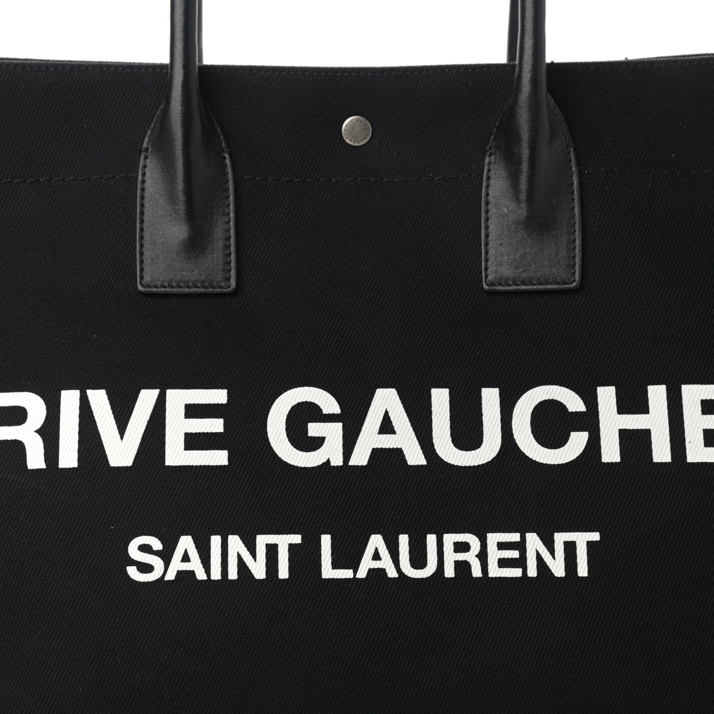 Linen Calfskin Rive Gauche Tote Black