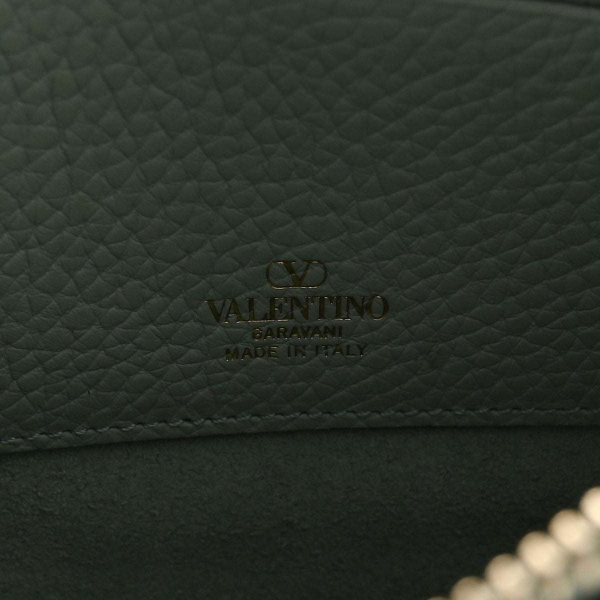 Grainy Calfskin Rockstud Crossbody Bag Water Green