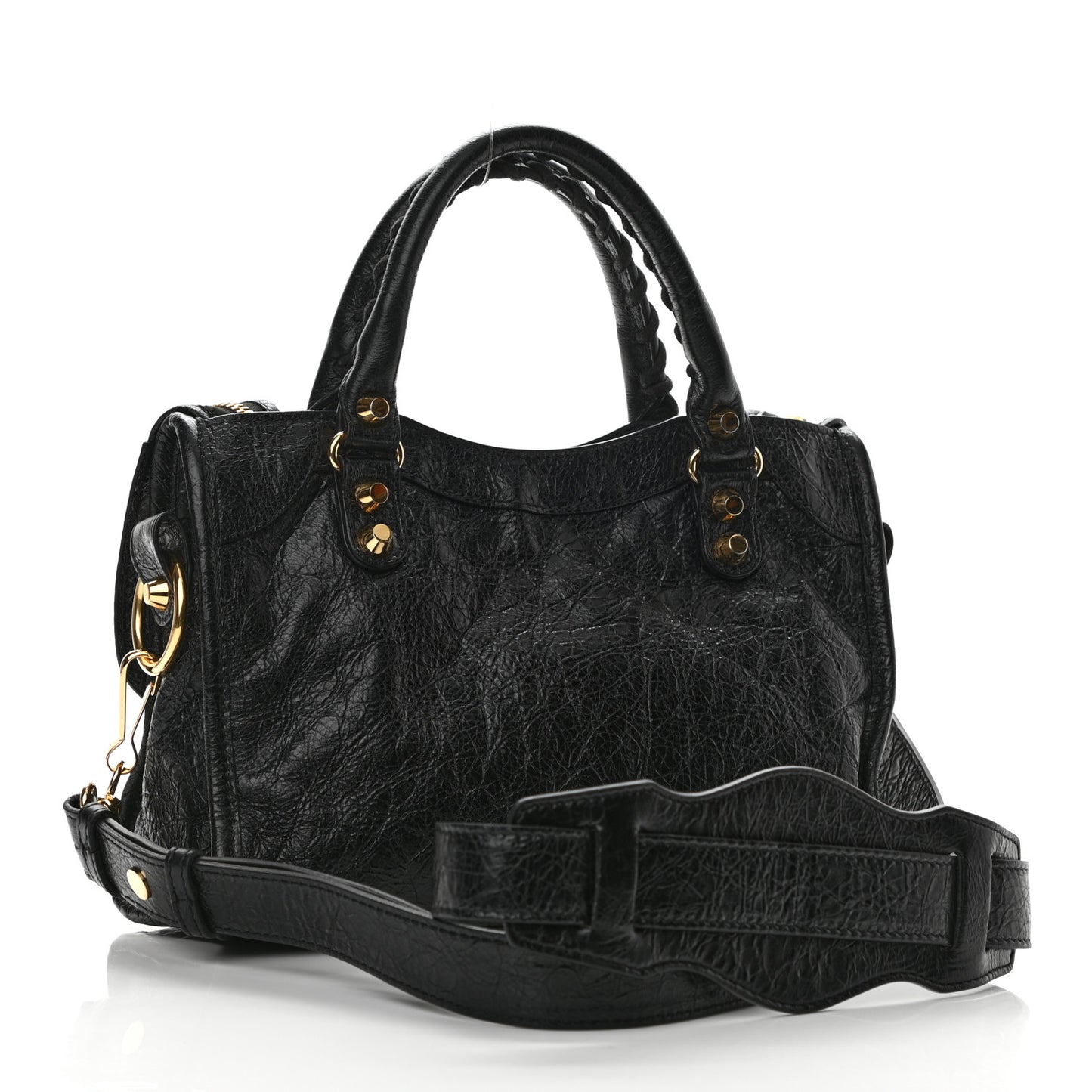 Agneau Classic Gold Hardware Mini City Black