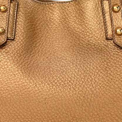 Gucci Metallic Calfskin Medium Hasler Tote Bronze 14 of 19