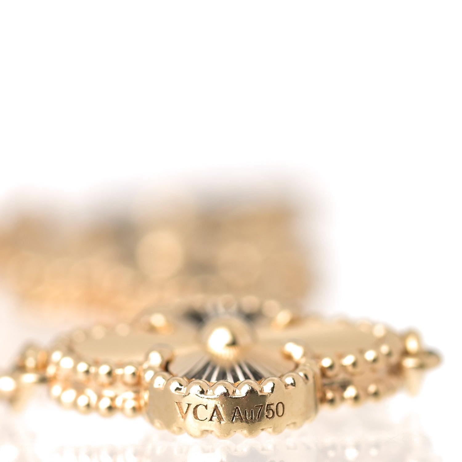 Van Cleef & Arpels 18K Yellow Gold 5 Motifs Guilloche Vintage Alhambra Bracelet 5 of 7