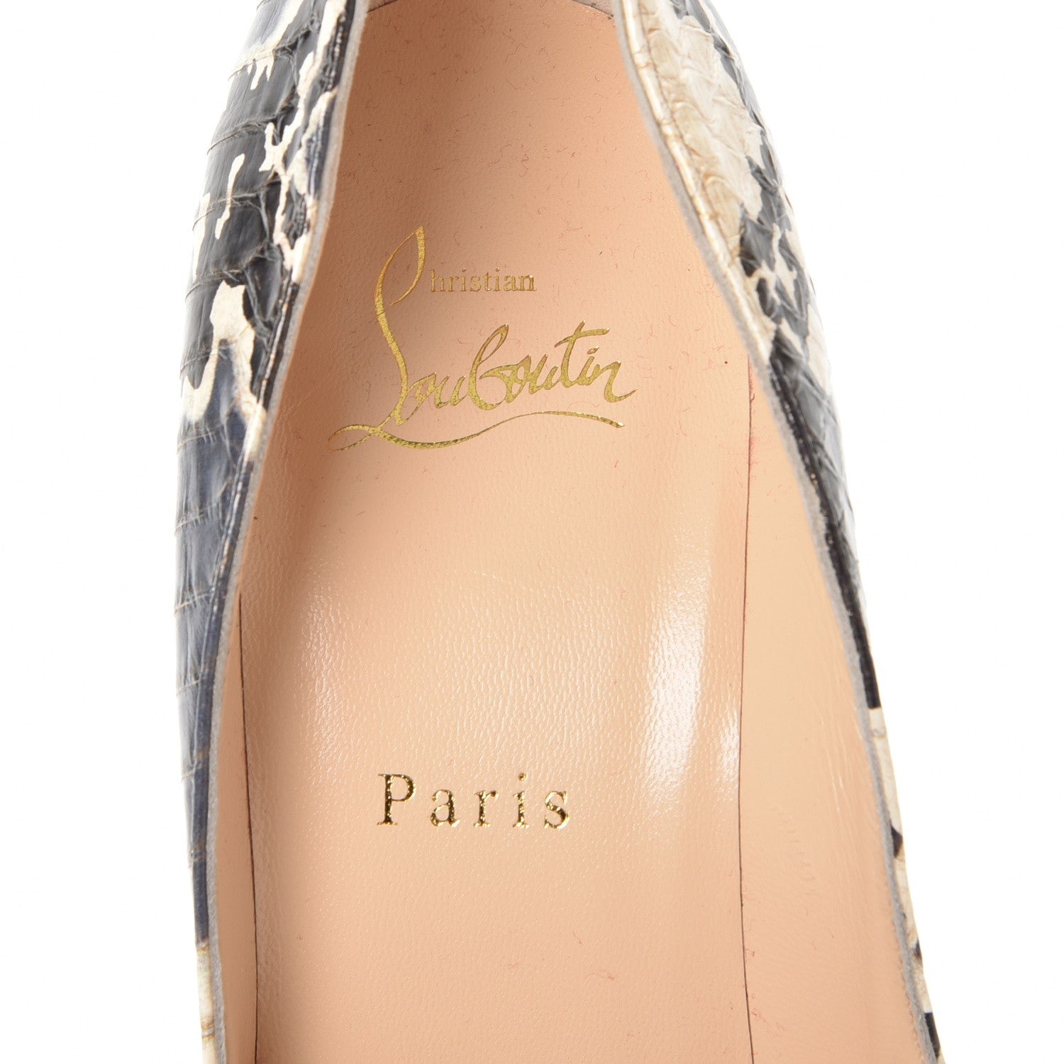 Christian Louboutin Ayers Watersnake Madame Menodo 100 Pumps 39 Black Gold 7 of 8