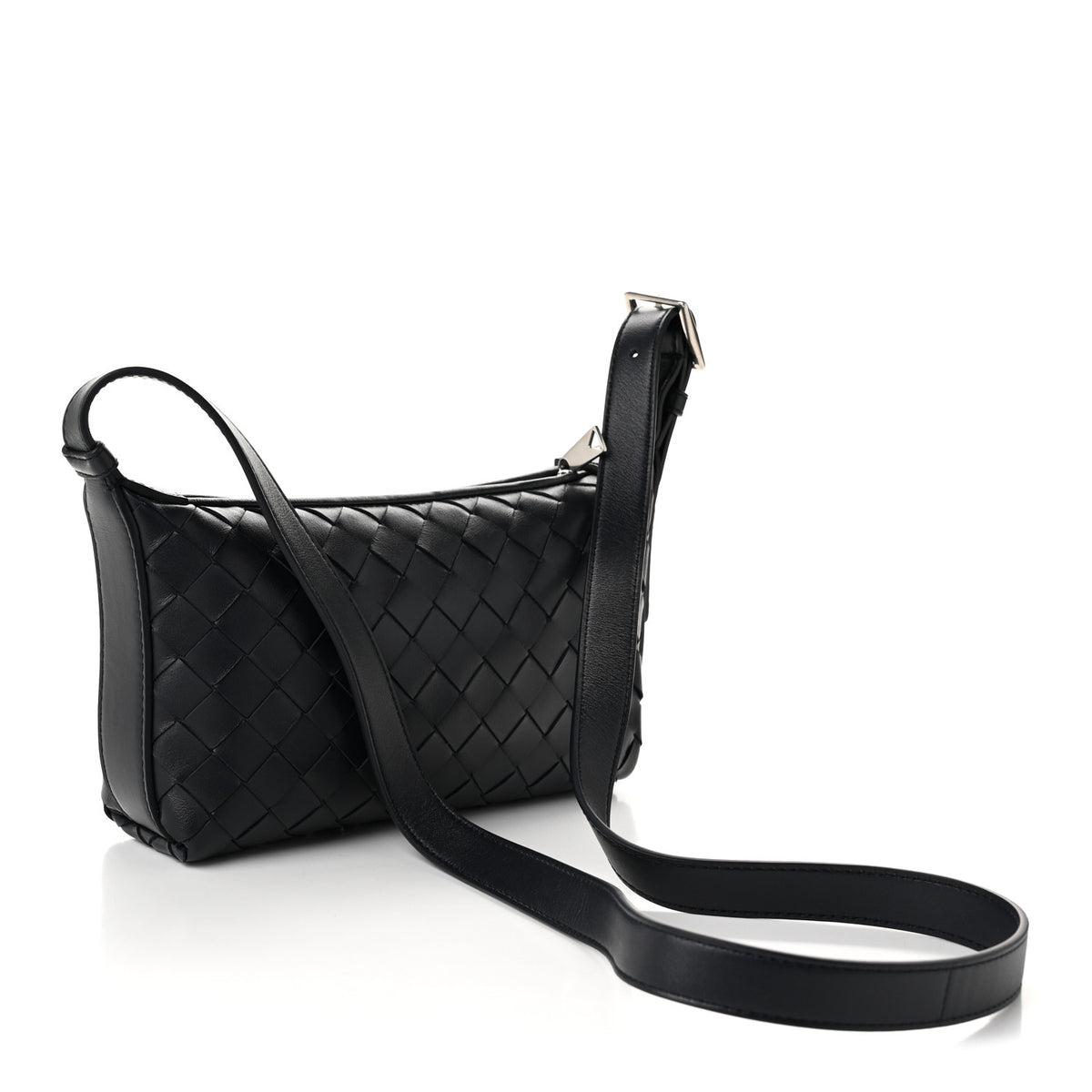 Bottega Veneta Calfskin Intrecciato Traveler Phone Pouch Midnight 2 of 9