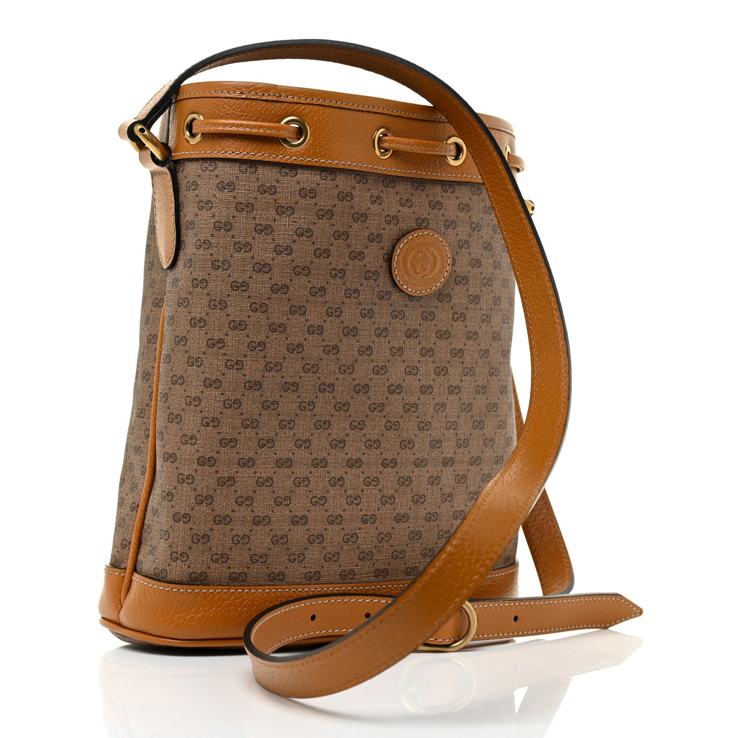 Gucci X DISNEY Mini Vintage GG Supreme Monogram Bucket Bag Beige Vintage Sun Oil 3 of 9