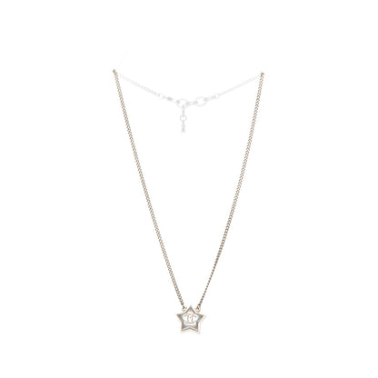 Chanel Metal Resin Star CC Necklace Silver Gold 5 of 6
