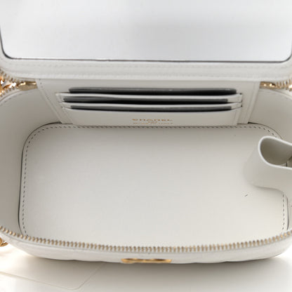 Chanel Shiny Caviar Quilted Pick Me Up Vanity Case White 5 of 12