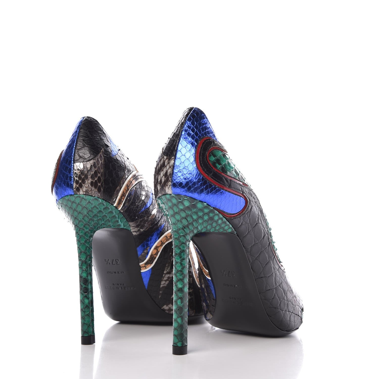 Saint Laurent Ayers Panther Patch Anja 105 Secret Garden Pump 37.5 Multicolor 4 of 8