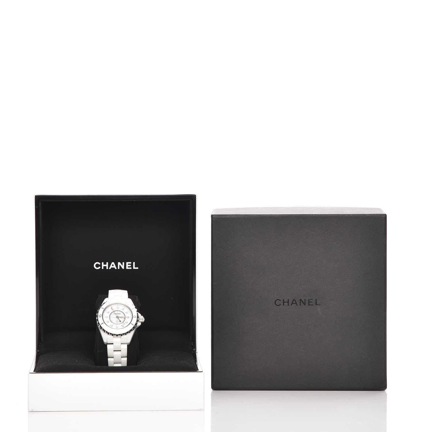 Chanel Stainless Steel Ceramic Diamond 33mm J12 Quartz Watch White 8 of 8
