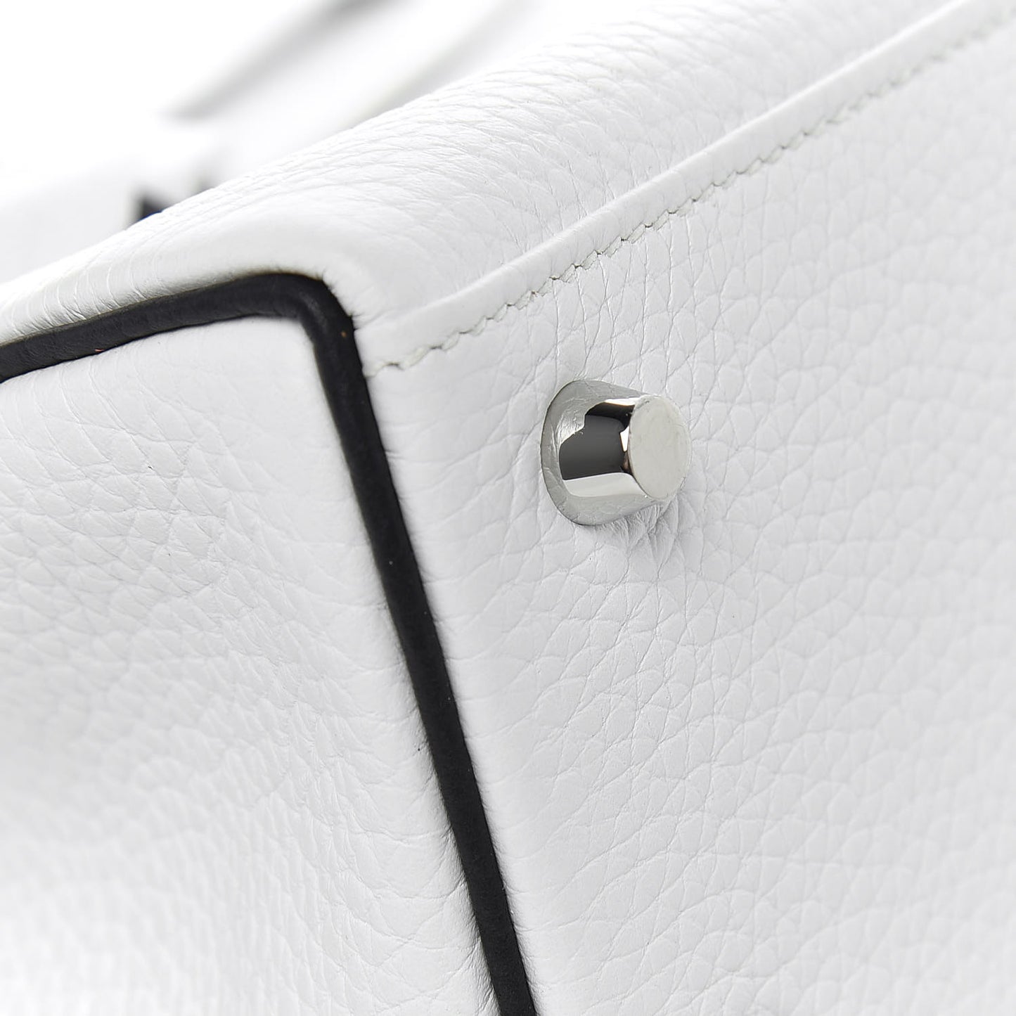 Taurillon Clemence Horseshoe Kelly Retourne 25 White Black