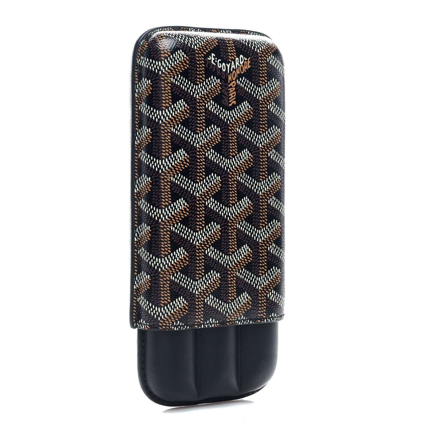 Goyardine Churchill 3 Cigar Case Black