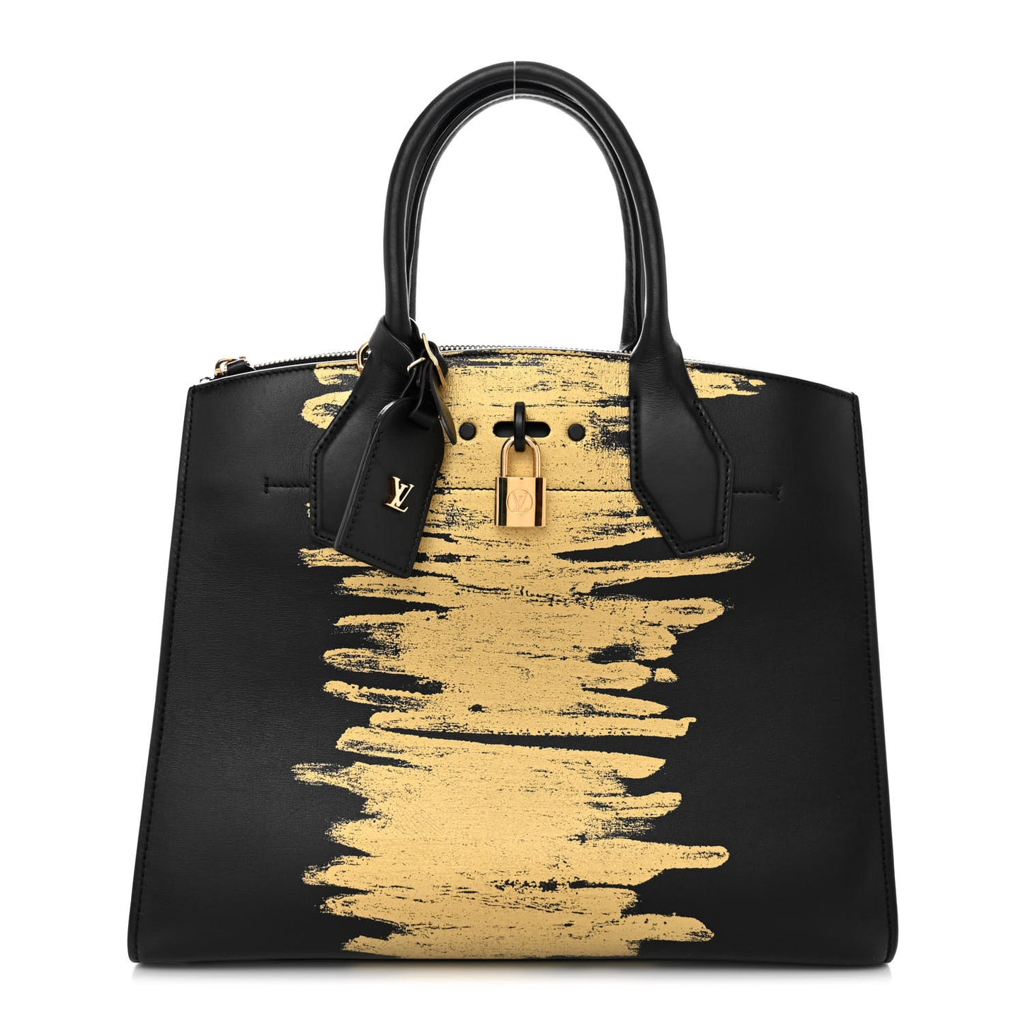Calfskin Golden Light City Steamer MM Black