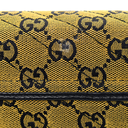 Gucci Monogram Multicolor Matelasse Diagonal Super Mini GG Marmont Shoulder Bag Yellow Blue 11 of 11