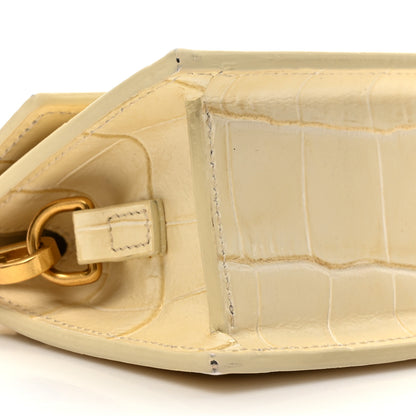Jacquemus Calfskin Crocodile Embossed Le Chiquito Beige 9 of 10
