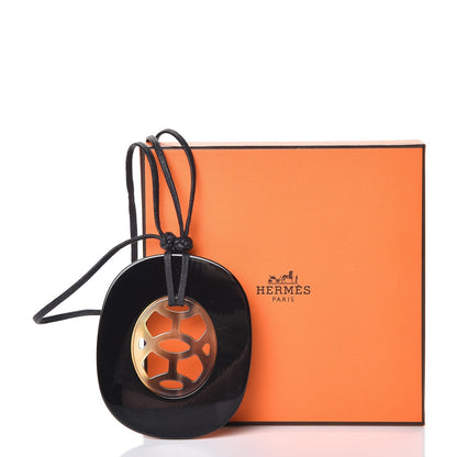 Hermes Buffalo Horn Lacquer Lift Necklace GM Black 7 of 7