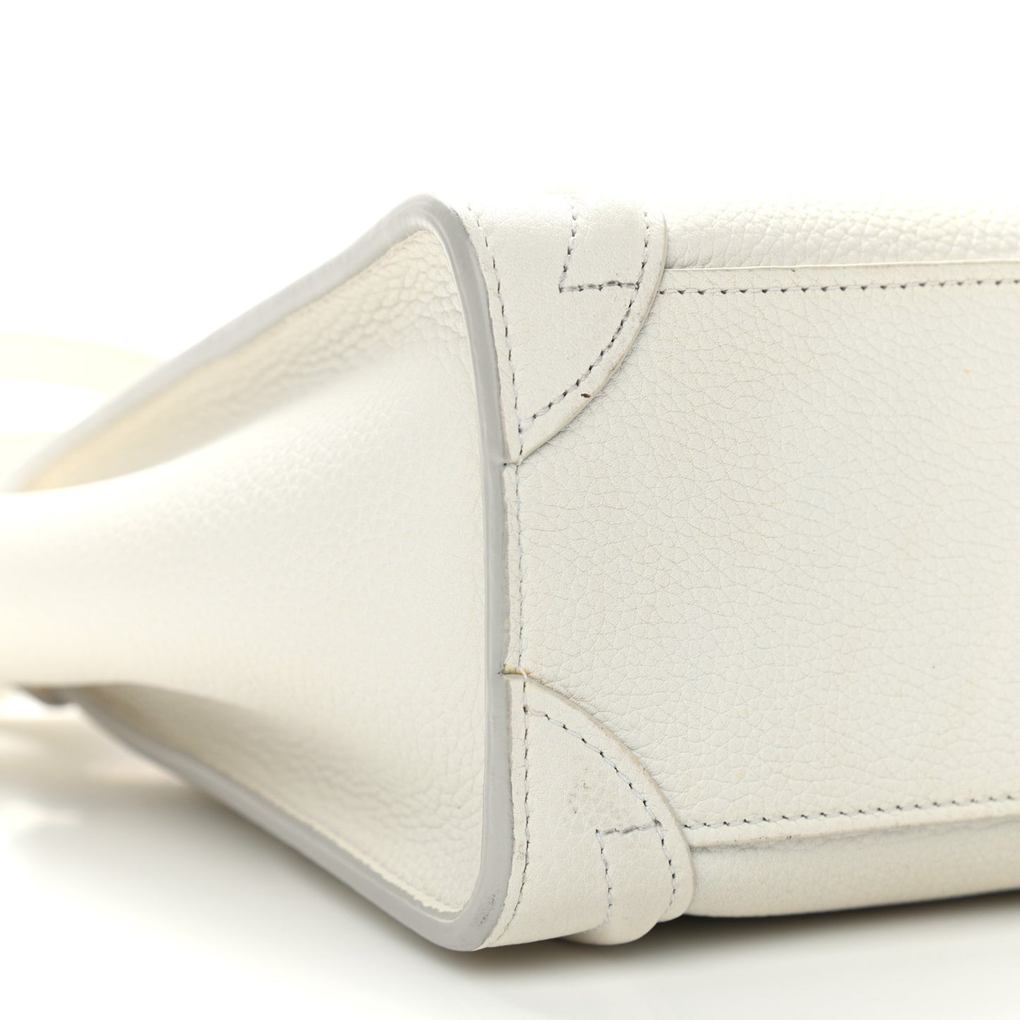 Drummed Calfskin Nano Luggage White