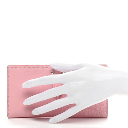 Hermes Chevre Mysore Bearn Gusset Wallet Rose Sakura 2 of 7