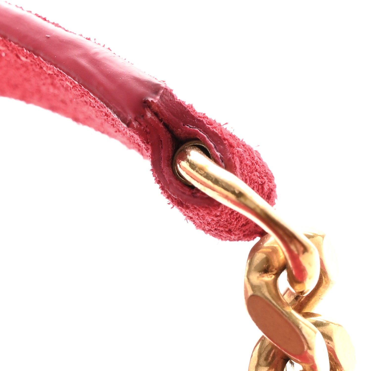 Saint Laurent Suede Mixed Matelasse Triquilt Large Monogram Envelope Satchel Red 11 of 13