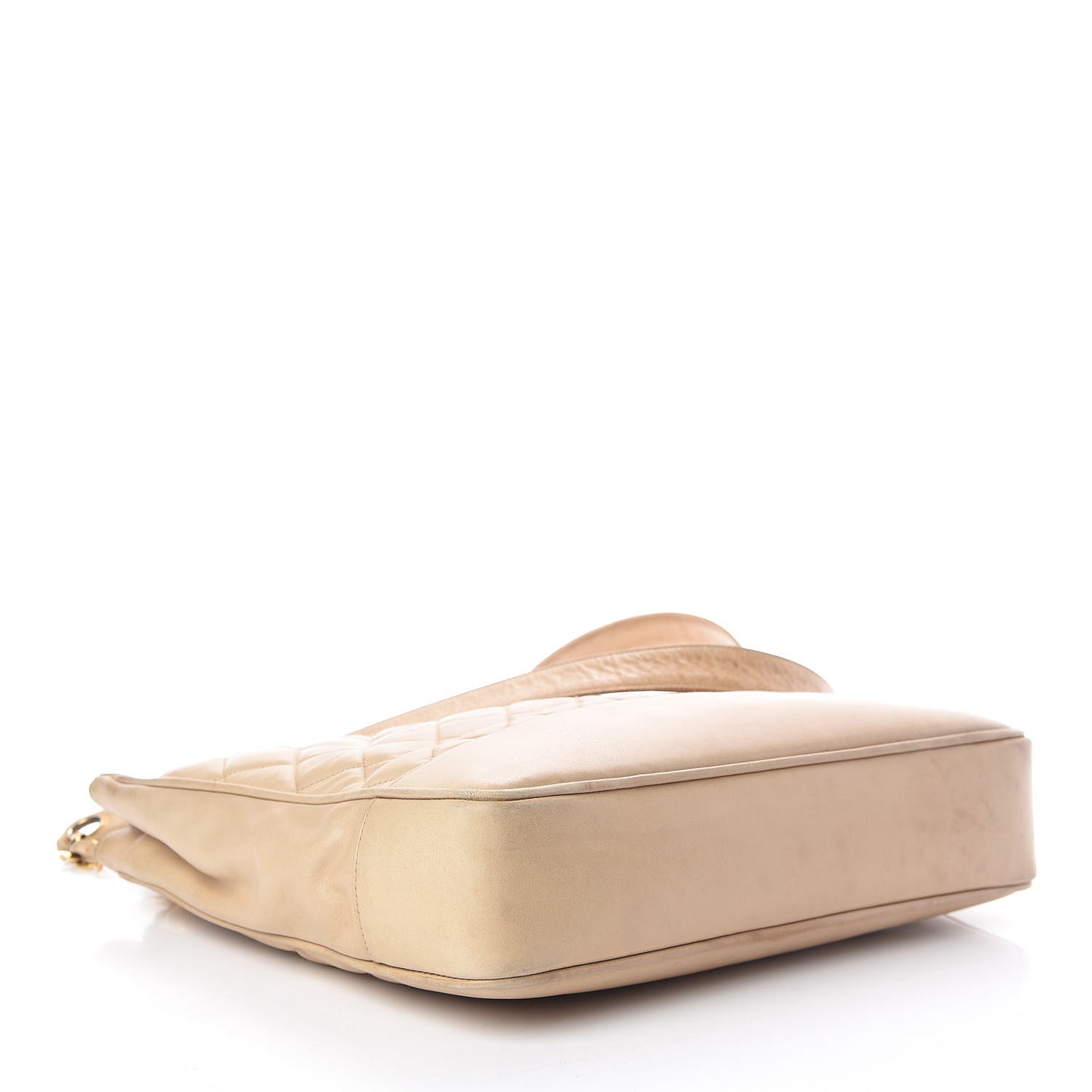Lambskin Quilted Shopping Tote Beige