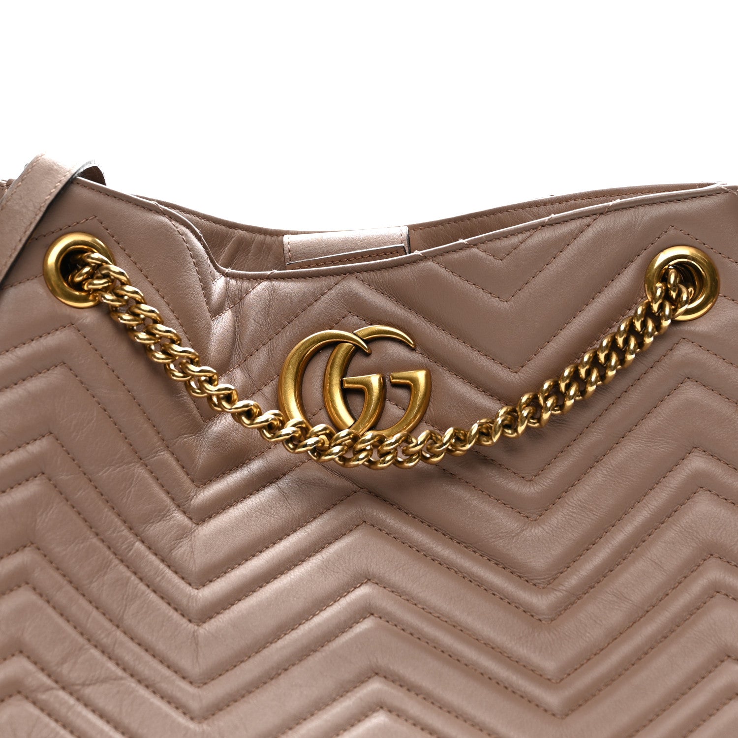 Gucci Calfskin Matelasse Medium GG Marmont Shoulder Tote Bag Porcelain Rose 8 of 13