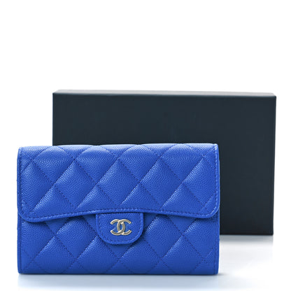 Chanel Caviar Quilted Medium Flap Wallet Blue 9 of 9
