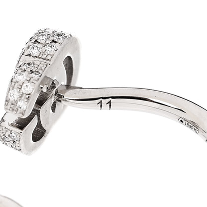 Gucci 18K White Gold Diamond Flora GG Open Ring 49 5 6 of 7