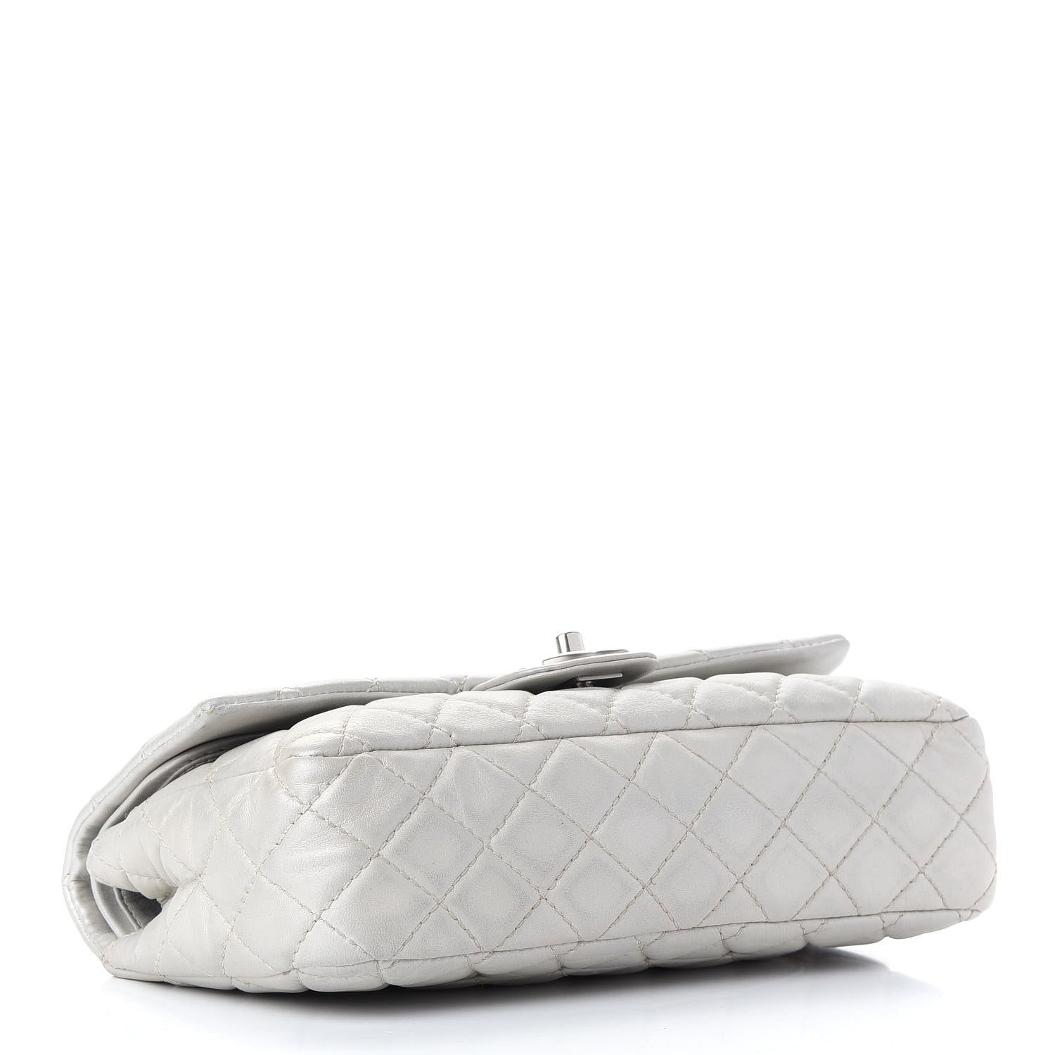 Chanel Metallic Lambskin Quilted Medium Double Flap Silver 4 of 10