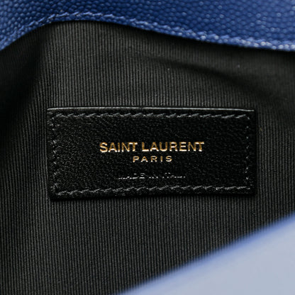 Saint Laurent Grain De Poudre Uptown Pouch Blue Charron 6 of 6