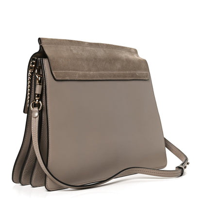 Chloe Calfskin Suede Medium Faye Shoulder Bag Motty Grey 3 of 12