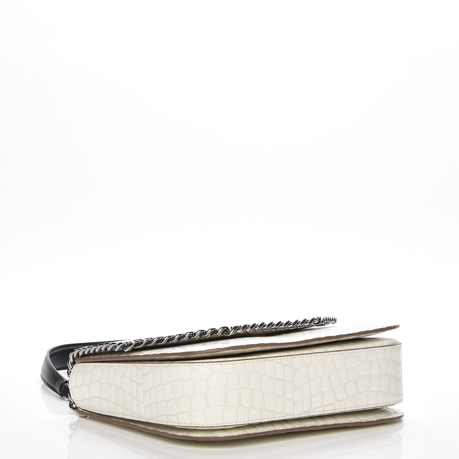Stella McCartney Embossed Crocodile Effect Medium Falabella Box Shoulder Bag Ivory 4 of 7