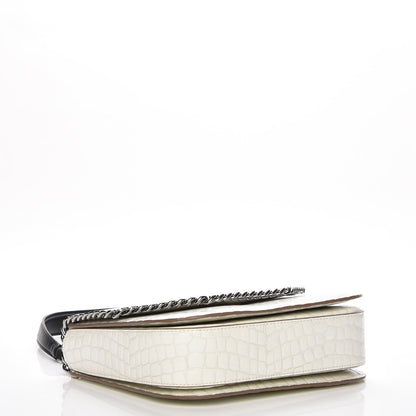 Stella McCartney Embossed Crocodile Effect Medium Falabella Box Shoulder Bag Ivory 4 of 7
