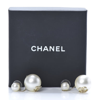 Chanel Pearl CC Chain Drop Earrings Gold 4 of 4