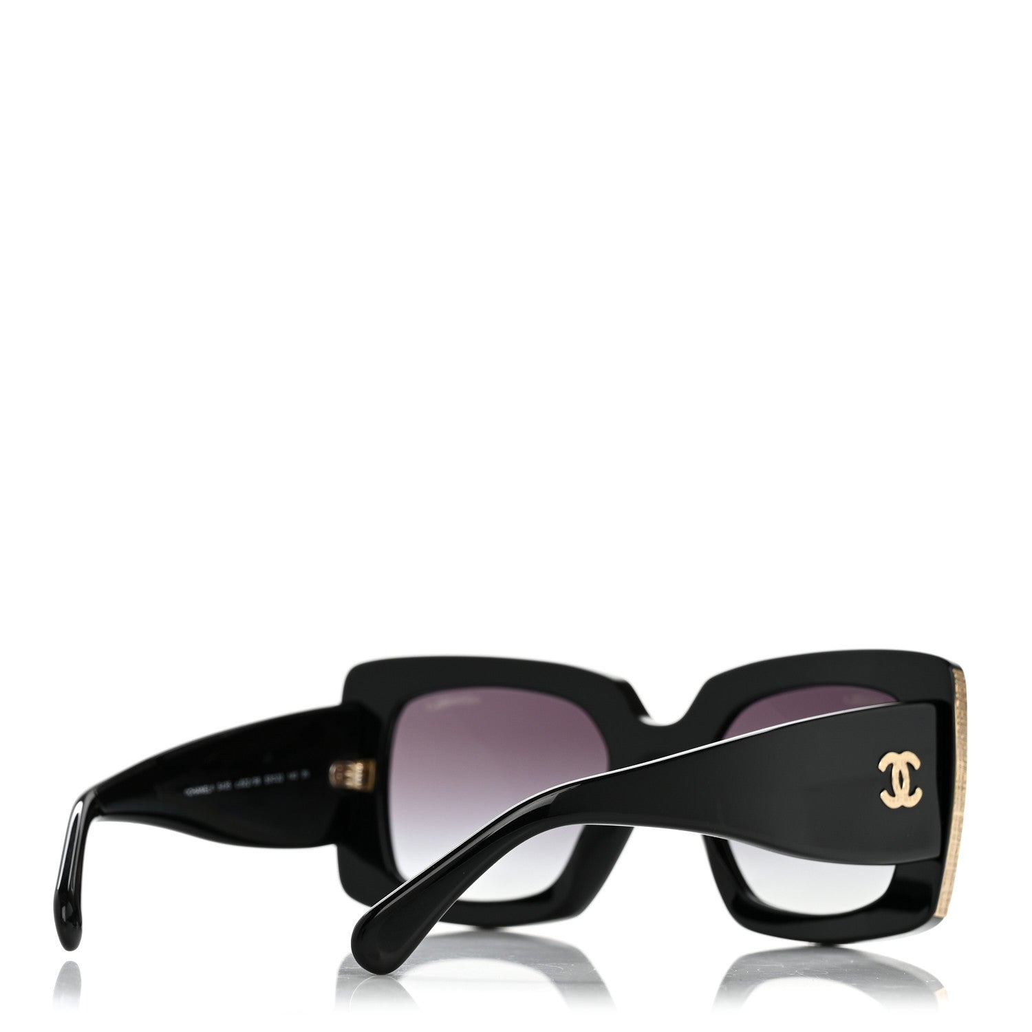 Chanel Acetate Rectangle Sunglasses 5435 Black 4 of 8