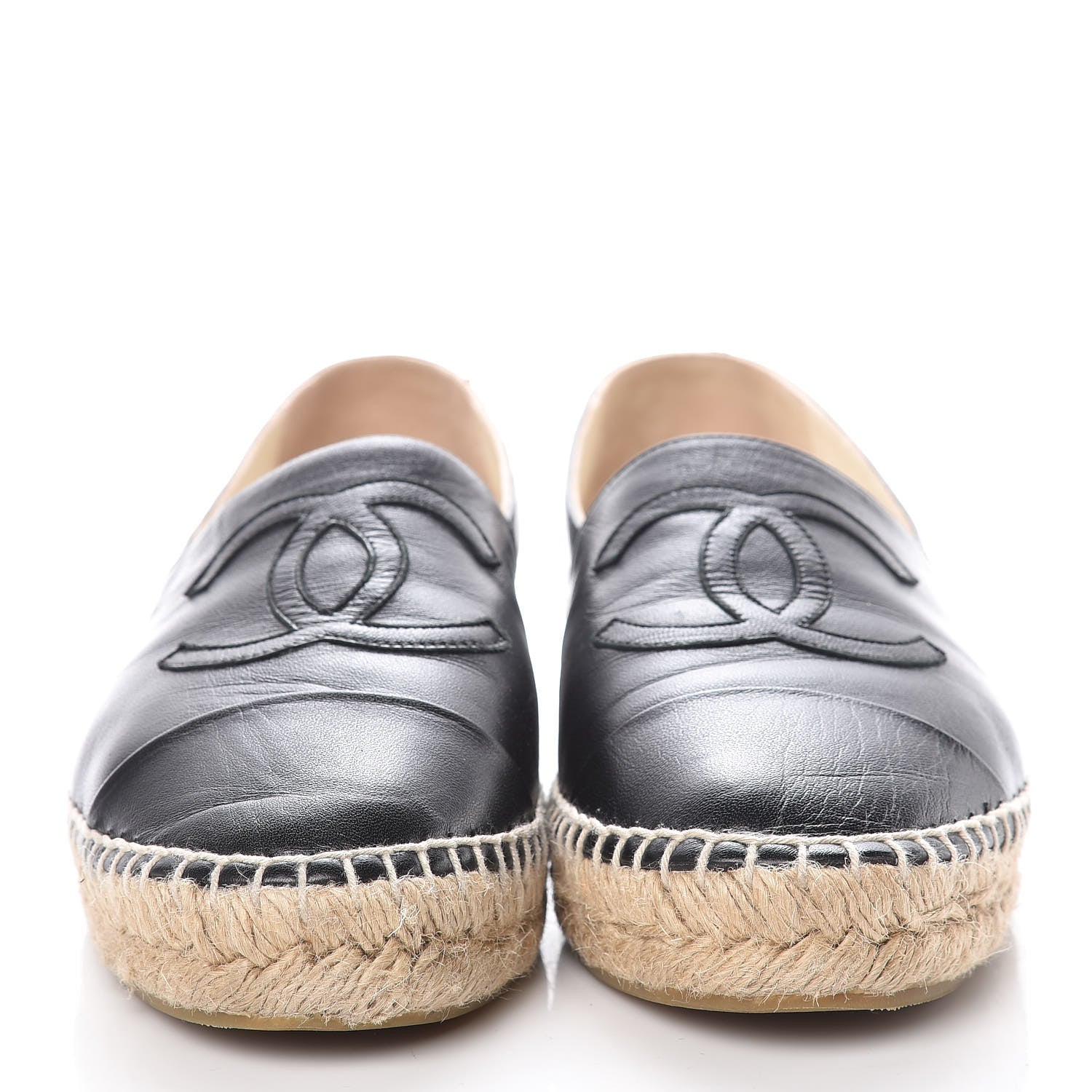 Chanel Lambskin CC Espadrilles 38 Black 2 of 14