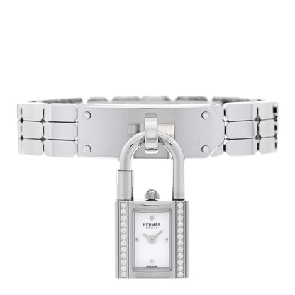 Hermes Stainless Steel Diamond 16mm Kelly Quartz Watch 2 of 8